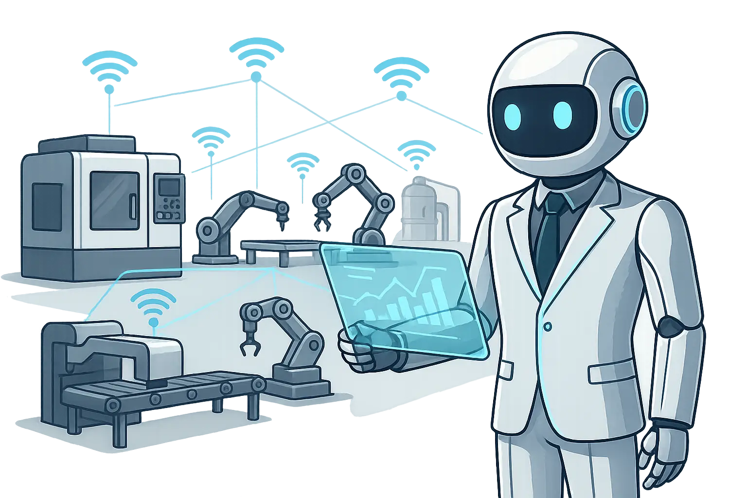Ilustración de fábrica IoT (Industria 4.0)